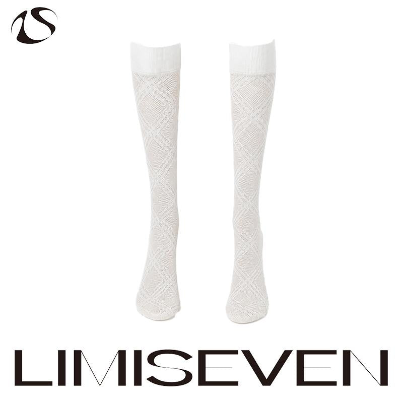 LIMISEVEN · Lightweight Openwork Diamond Knee-High Socks