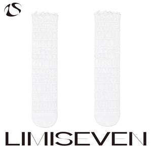 LIMISEVEN · Bubble Ruffle Sheer Mesh Slouch Socks