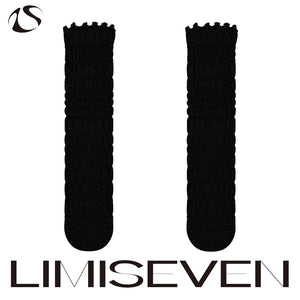 LIMISEVEN · Bubble Ruffle Sheer Mesh Slouch Socks