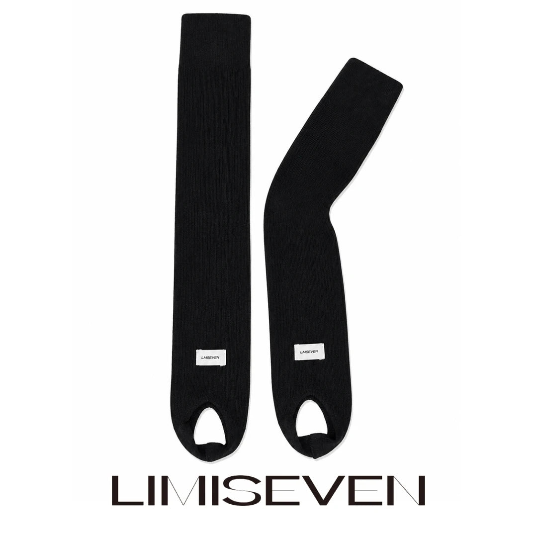 LIMISEVEN · Vintage Color-Block Logo Label Ribbed Leg Warmers