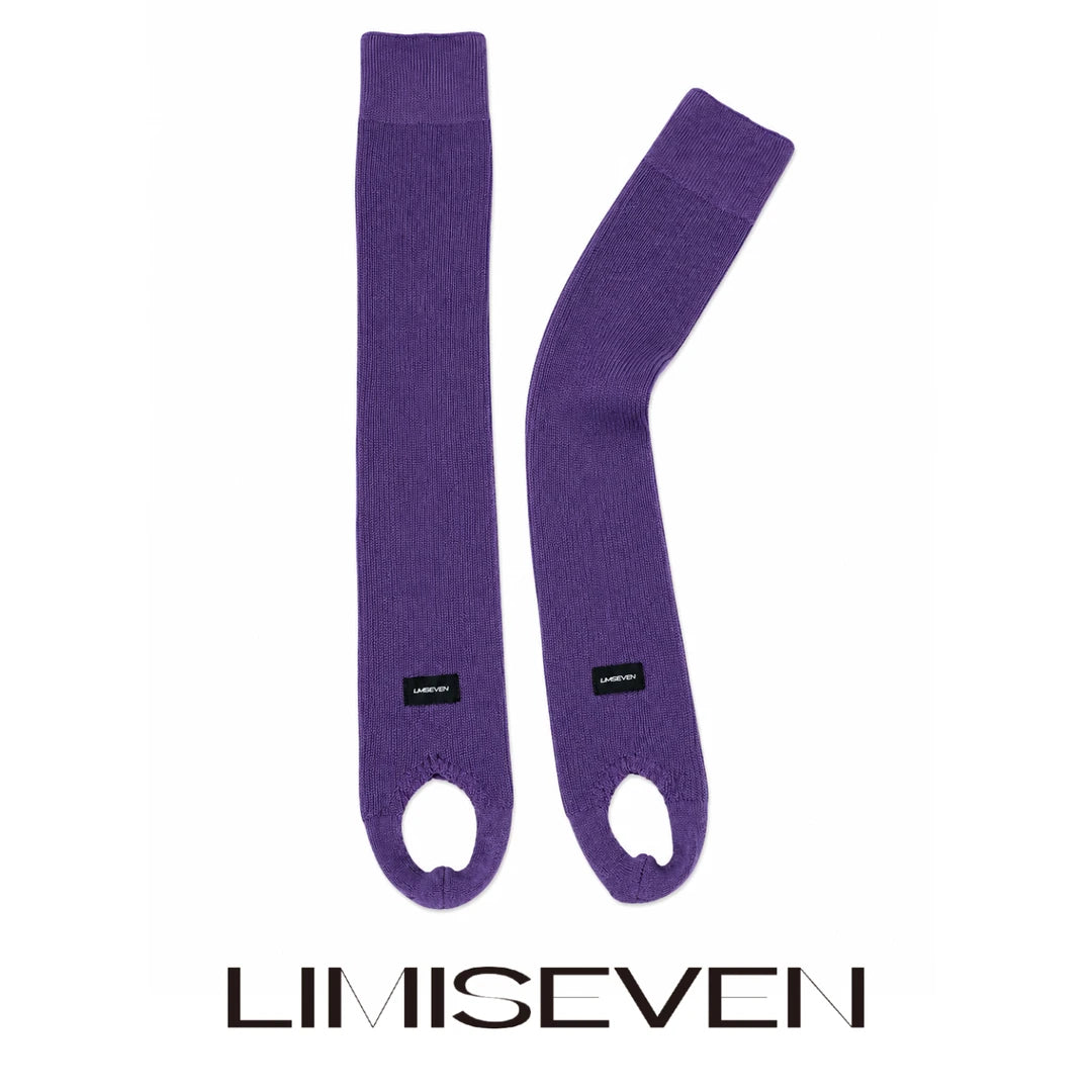 LIMISEVEN · Vintage Color-Block Logo Label Ribbed Leg Warmers