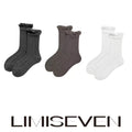 LIMISEVEN · Bubble Ruffle Cable-Knit Mid-Calf Socks