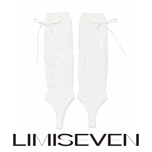 LIMISEVEN · Bow Ribbon Stirrup Leg Warmers