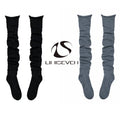 LIMISEVEN · Rolled-Edge Solid-Color Slouch Knee-High Socks