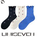 limiseven · Pixel Floral Ruffle Lace Ankle Socks
