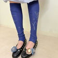 Limiseven rhinestone logo hot-fix crystal stacked foot-covering socks