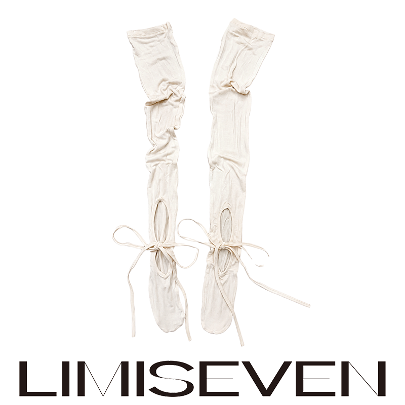LIMISEVEN Solid Color Lace-Up Over-the-Knee Socks for Women