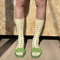 Limiseven letter polka dot mid-calf neutral socks