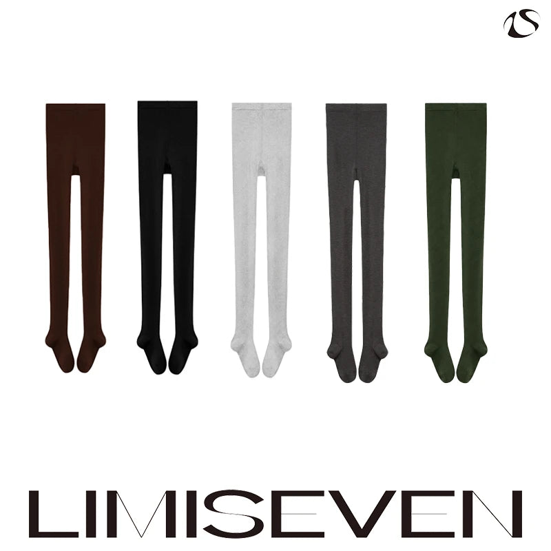 LIMISEVEN Vintage Low-Rise Solid-Color Tights