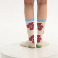 limiseven Original Design Niche Children's Hand-Painted Flower Mid-Calf Socks