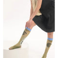 LIMISEVEN Design Hand-Drawn Leaf Color-Block Knee-High Socks