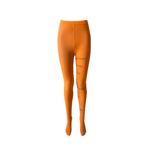 LIMISEVEN High-Waist Graffiti Print Tights