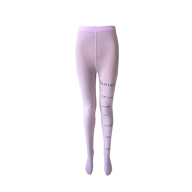 LIMISEVEN High-Waist Graffiti Print Tights