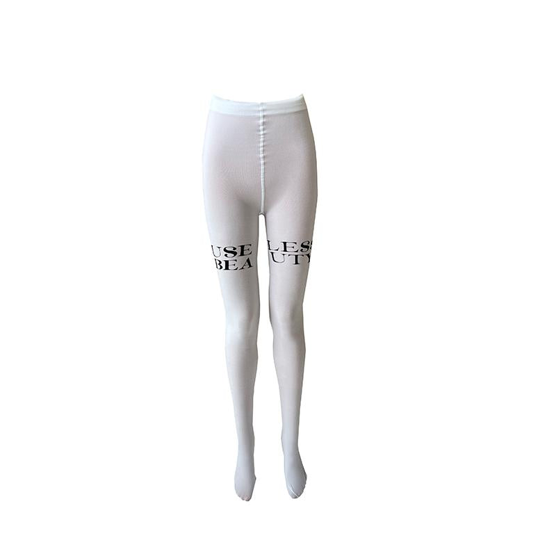 LIMISEVEN High-Waist Graffiti Print Tights