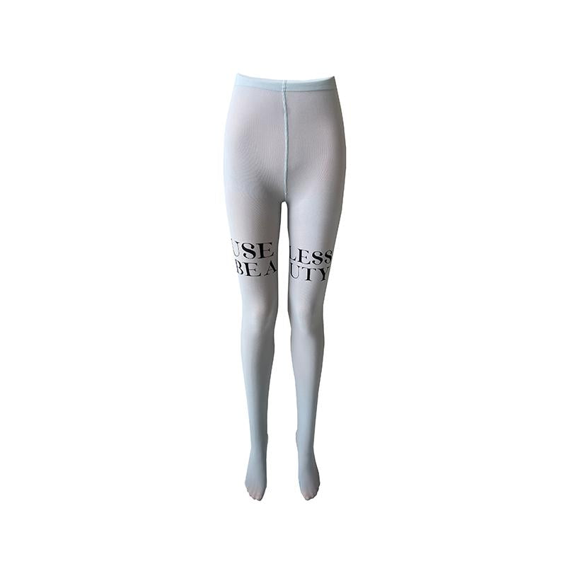 LIMISEVEN High-Waist Graffiti Print Tights