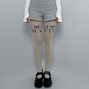 LIMISEVEN High-Waist Graffiti Print Tights