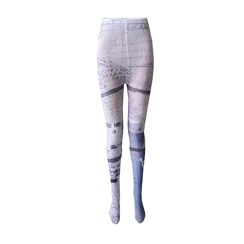 LIMISEVEN High-Waist Graffiti Print Tights