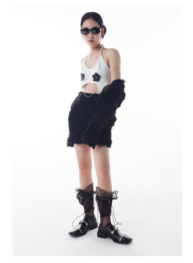 LIMISEVEN · Adjustable Drawstring Tulle Pleated Lace Socks