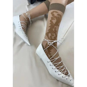 LIMISEVEN Vintage Pattern Socks - Brown