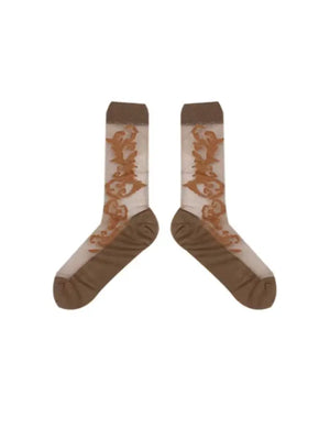 LIMISEVEN Vintage Pattern Socks - Brown