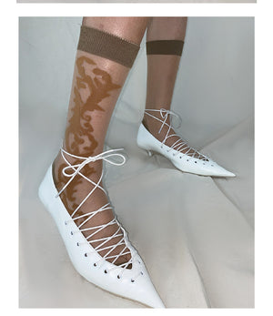 LIMISEVEN Vintage Pattern Socks - Brown