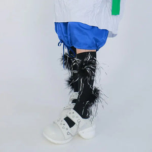 LIMISEVEN · Vintage Cotton Socks with Detachable Feather Accessories