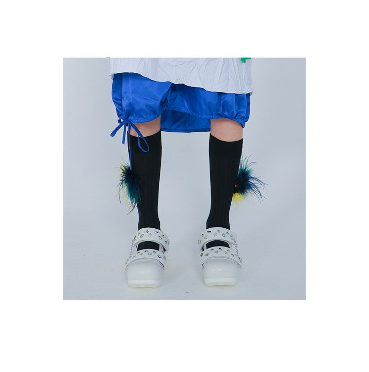 LIMISEVEN · Vintage Cotton Socks with Detachable Feather Accessories