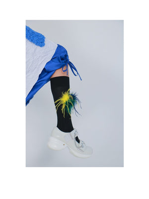 LIMISEVEN · Vintage Cotton Socks with Detachable Feather Accessories